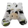 GoDog Barnyard Buddies Cow Squeak and Plush Dog Toy - Black and White - Large