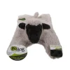 GoDog Barnyard Buddies Lamb Squeak and Plush Dog Toy - Cream - Large