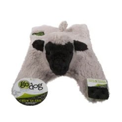 GoDog Barnyard Buddies Lamb Squeak and Plush Dog Toy - Cream - Large