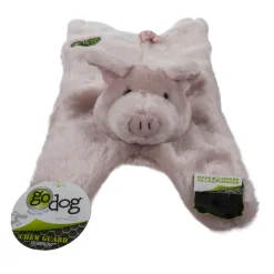 GoDog Barnyard Buddies Pig Squeak and Plush Dog Toy - Pink - Large