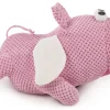 GoDog Checkers Skinny Pig Plush Dog Toy with Chew-Guard Tech - Pink - Large