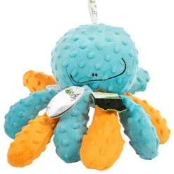 GoDog Crazy Tugs Octopus Squeak and Plush Dog Toy with Chew-Guard Tech - Large