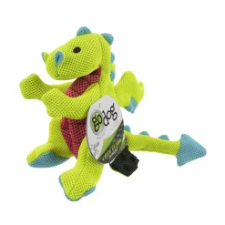 GoDog Dragon Squeak and Plush Dog Toy with Chew-Guard Tech - Green - Small