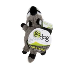GoDog Flatz Raccoon Squeak and Plush Dog Toy - Mini