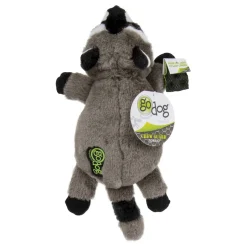 GoDog Flatz Raccoon Squeak and Plush Dog Toy - Large