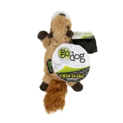 GoDog Flatz Squirrel Squeak and Plush Dog Toy - Mini