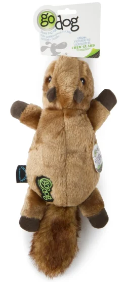 GoDog Flatz Squirrel Squeak and Plush Dog Toy - Large