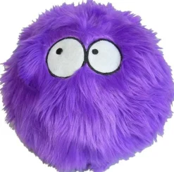 GoDog Furballz Squeak Plush and Fetch Dog Toy with Chew-Guard Tech - Purple - Small