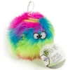 GoDog Furballz Squeak Plush and Fetch Dog Toy with Chew-Guard Tech - Rainbow - Small