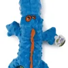 GoDog Gator Squeak and Plush Dog Toy with Chew-Guard Tech - Blue - Large