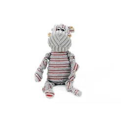 GoDog Mopz Donkey Squeak and Plush Dog Toy with Chew-Guard Tech - Gray