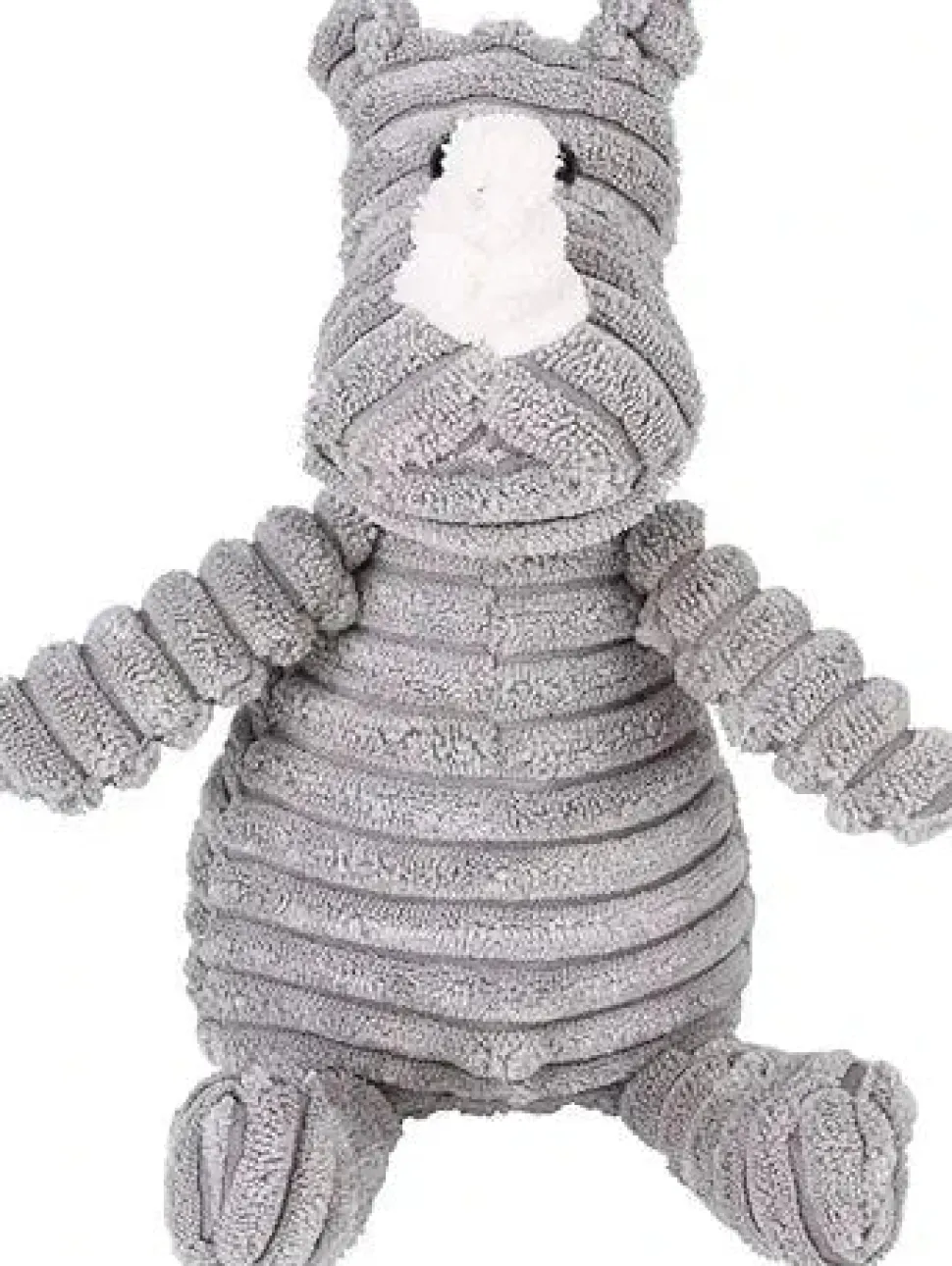 GoDog Mopz Rhino Squeak and Plush Dog Toy with Chew-Guard Tech - Orange