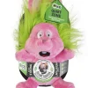 GoDog Silent Squeak Crazy Hairs Rabbit Plush Dog Toy with Chew-Guard Tech - Small