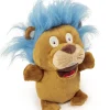 GoDog Silent Squeak Crazy Hairs Lion Plush Dog Toy with Chew-Guard Tech - Small