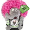 GoDog Silent Squeak Crazy Hairs Elephant Plush Dog Toy with Chew-Guard Tech - Large