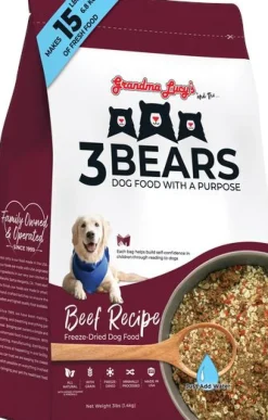 Grandma Lucy's 3 Bears Beef Dog Food Freeze-Dried Dog Food - 3 lb