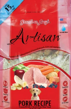 Grandma Lucy's Artisan Grain-Free Pork Freeze-Dried Dog Food - 3 lb Bag