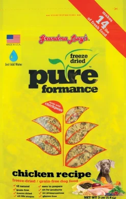 Grandma Lucy's PureFormance Grain-Free Chicken Freeze-Dried Dog Food - 1 lb Bag
