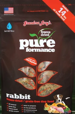 Grandma Lucy's PureFormance Grain-Free Rabbit Freeze-Dried Dog Food - 10 lb Bag