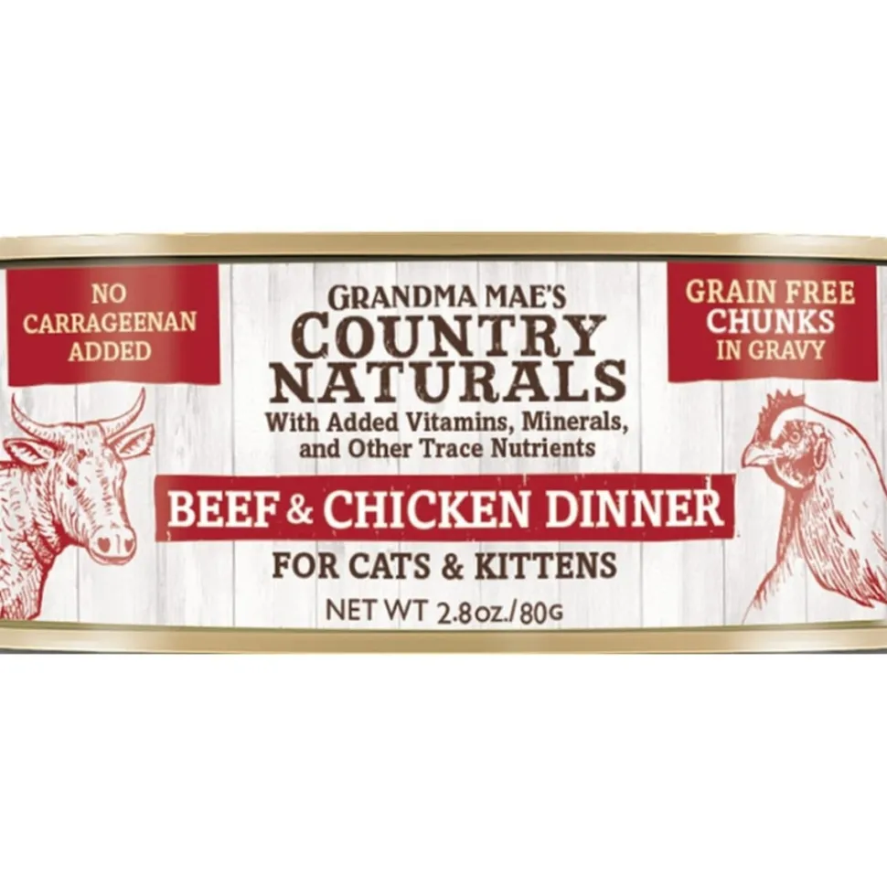 Grandma Mae's Country Naturals Cat Chunk Grain-Free Beef Chicken - 2.8 Oz - Case of 24