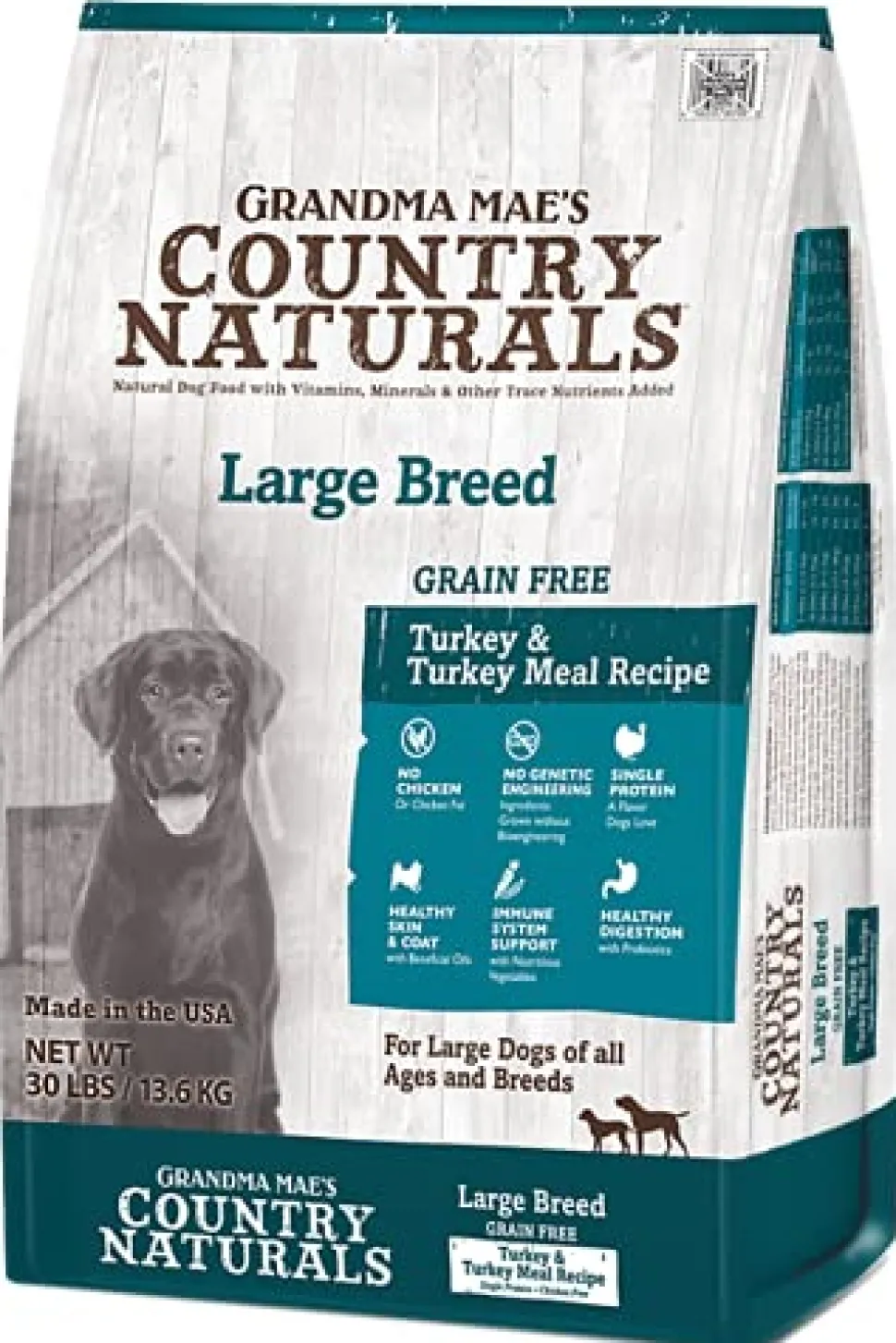 Grandma Mae's Country Naturals Dog Large Breed Limited Ingredient Diet Grain-Free Turkey 30 lbs