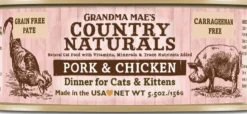 Grandma Mae's Country Naturals Cat Pate Grain-Free Pork Chicken - 5.5 Oz - Case of 24