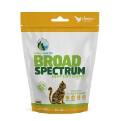 Green Coast Pet Broad Spectrum Hemp Chicken Soft Chews Cat Supplements - 45MG