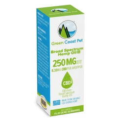 Green Coast Pet 250mg Broad Spectrum Tincture CBD Dog Supplement - 1 Oz
