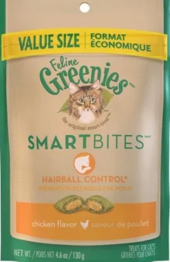 Greenies Feline SmartBites Hairball Control Chicken Dental Cat Treats - 2.1 oz
