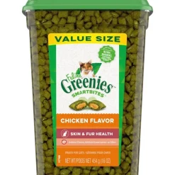 Greenies Feline SmartBites Skin & Fur Chicken Dental Cat Treats - 16 oz