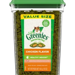 Greenies Feline SmartBites Healthy Indoor Control Chicken Dental Cat Treats - 16 oz