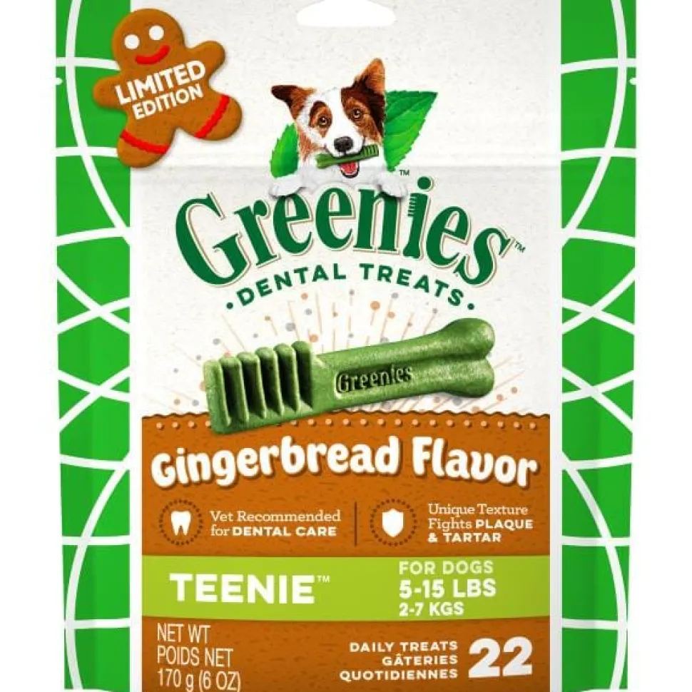 Greenies Gingerbread Soft and Chewy Dog Treats - Teenie - 6 Oz