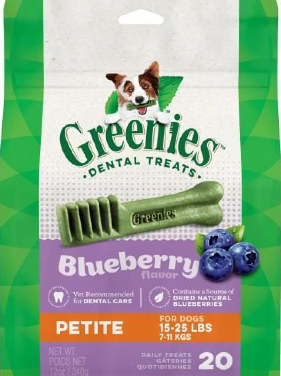 Greenies Petite Blueberry Treat Pack Dental Dog Treats - 12 oz