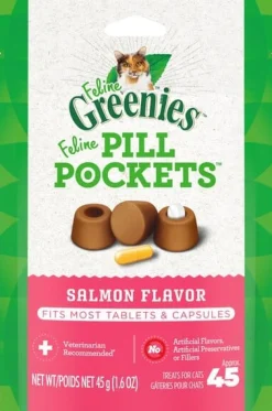 Greenies Pill Pockets for Cats Salmon Treats - 1.6 oz - 45 Count