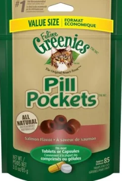 Greenies Pill Pockets for Cats Salmon Treats - 3 oz
