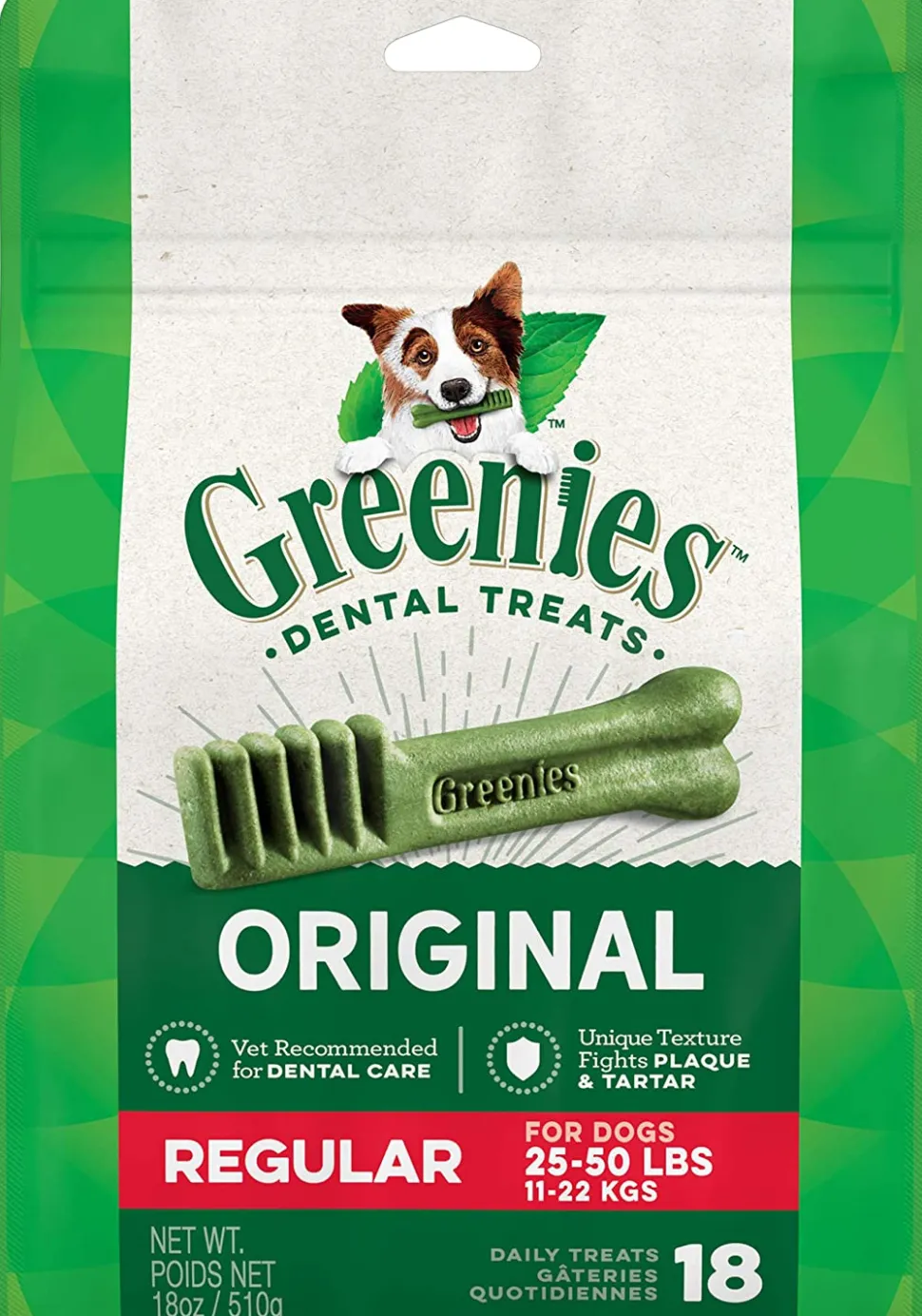 Greenies Regular Mega Treat Pack Dental Dog Treats - 18 oz - 18 Count