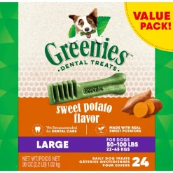 Greenies Sweet Potato Dental Bone Dog Treats - Value Pack - Large - 36 Oz