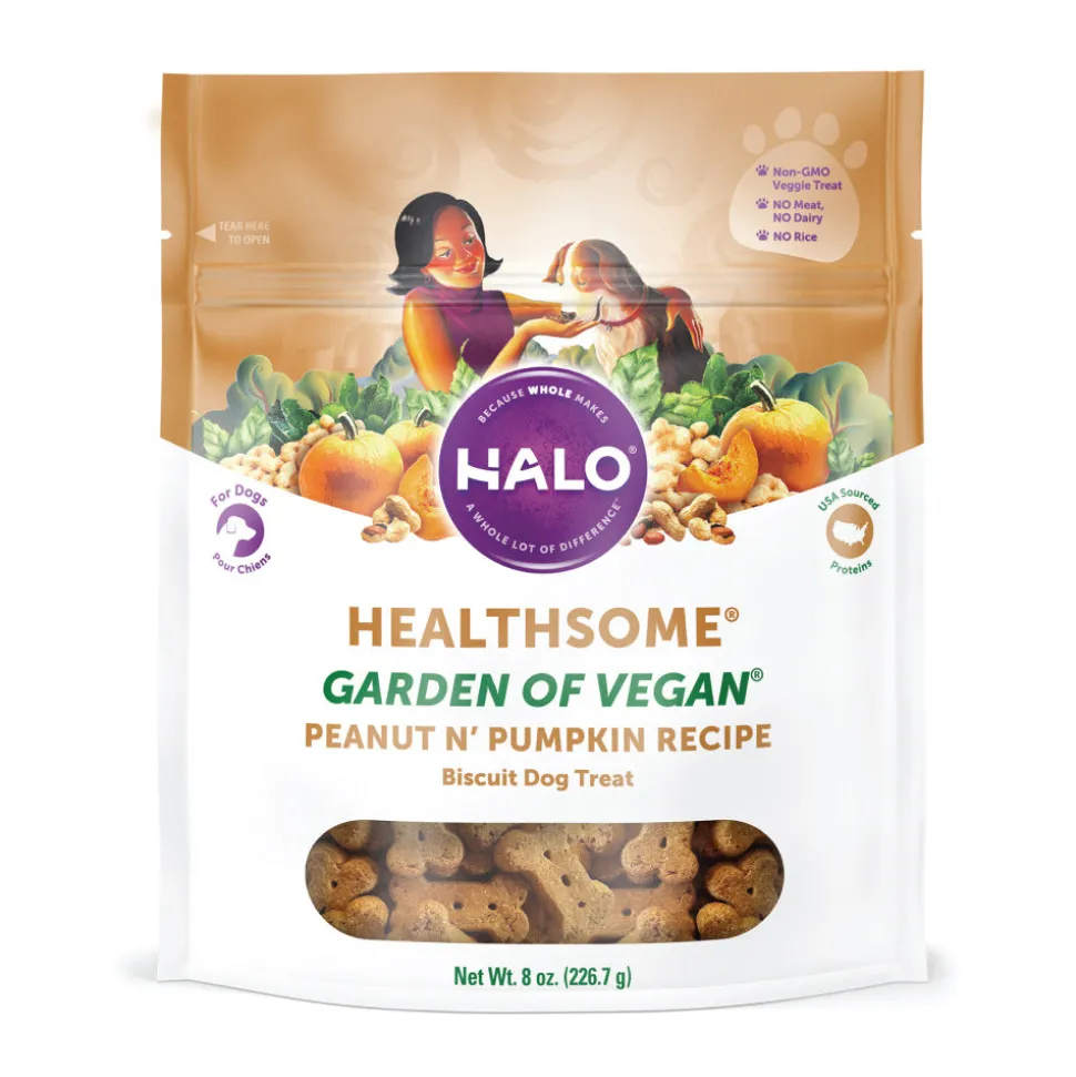 Halo Healthsome Vegan With Peanut 'n Pumpkin Flavored Dog Treats