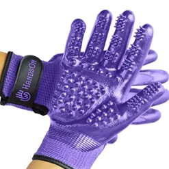 Hands On Pet Grooming & Bathing Gloves - Purple - Extra Large