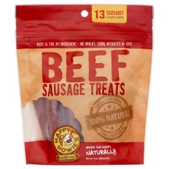 Happy Howie's Deli Style Sausages 4" Sausage Bakers Dozen Beef Natural Dog Chews - 3.5 oz Bag