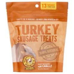 Happy Howie's Deli Style Sausages 4" Sausage Bakers Dozen Turkey Natural Dog Chews - 3.5 oz Bag