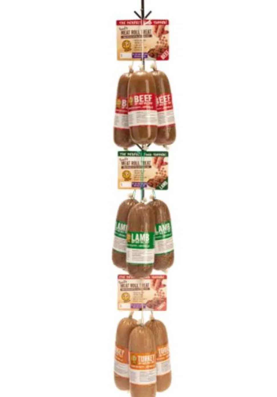 Happy Howie's 12oz Soft Roll Clipstrip with Top Hanger Natural Dog Chews - 3 Beef 3 Lamb 3 Turkey