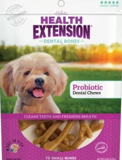 Health Extension Probiotic Bone-Shaped Dental Dog Chews - Small - 14 Pack