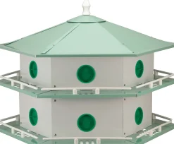 Heath Deluxe Aluminum Purple Martin House - Green - 12 Room