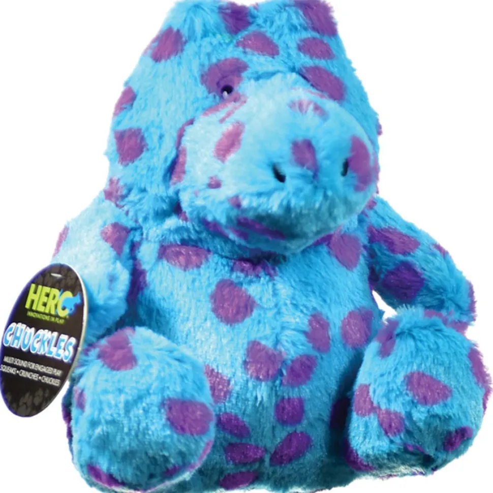Hero Chuckles 2.0 Multi-Sound Making Alligator Plush Dog Toy - Blue Spotted - Large