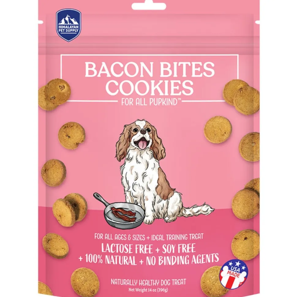 Himalayan Dog Chew Cookies Bacon Flavored Bits Baked Crunchy Dog Treats - 14 Oz