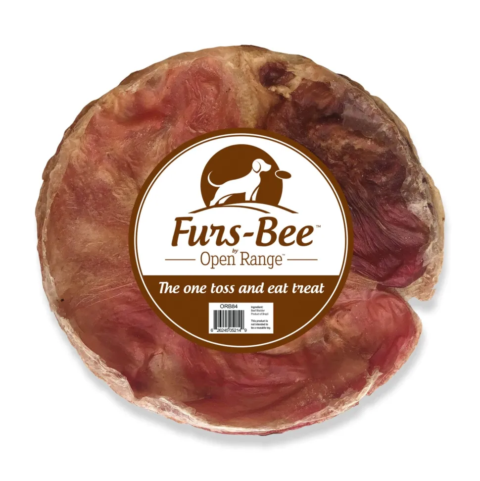 Home Range Furs-Bee Beef Bladder Disc Natural Dog Chews - Case of 15