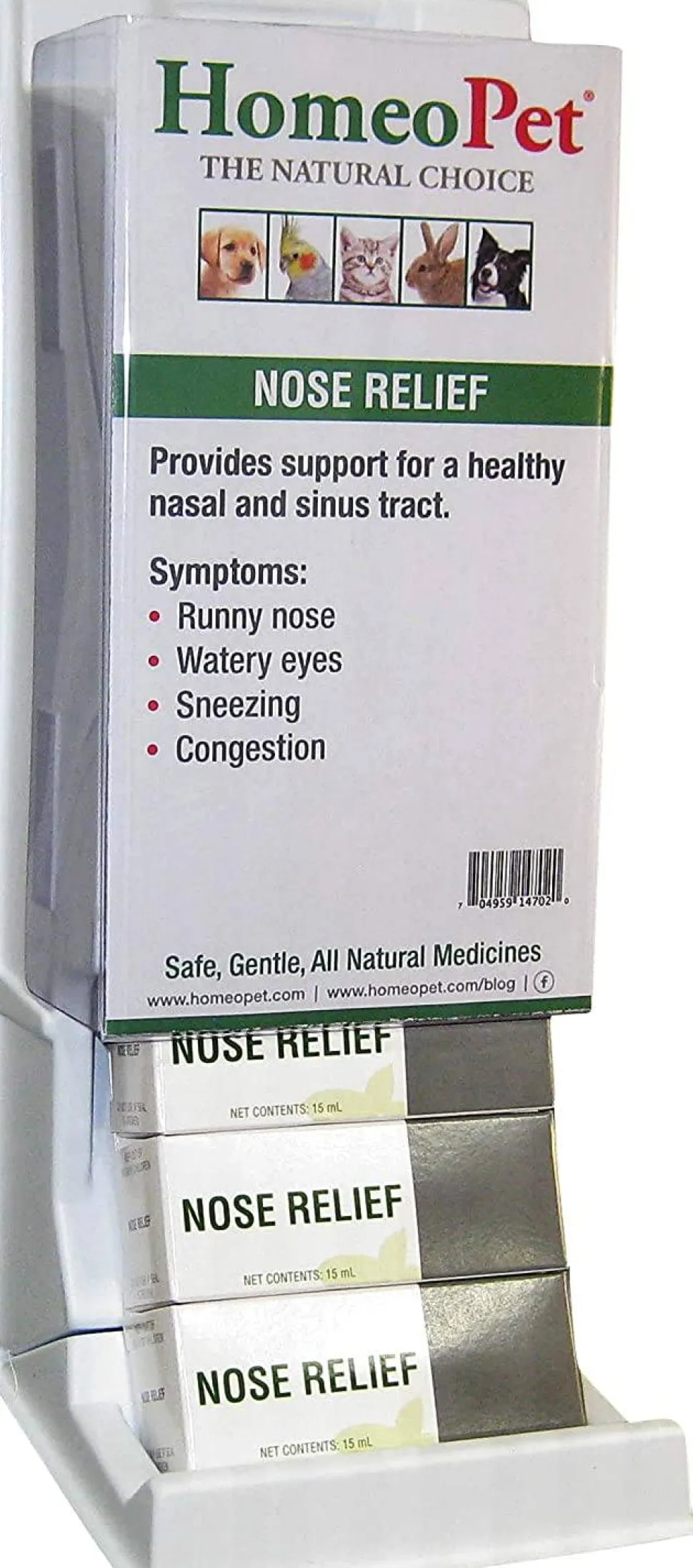 HomeoPet Nose Relief Display Cat and Dog First Aid Care - 15 ml - 6 Count