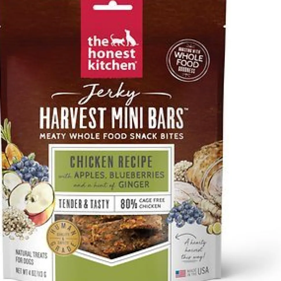 Honest Kitchen Dog Biscuits Jerky Harvest Bars Chicken Mini - 4 Oz