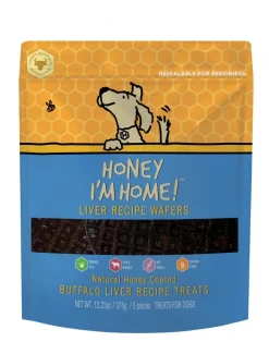 Honey I'm Home Natural Honey Coated Liver Wafers Buffalo Dog Chews